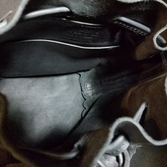 Able Bucket Purse - Tassel Black Leather Ethical Fair Trade Mod Twee Festival - Picture 11 of 15